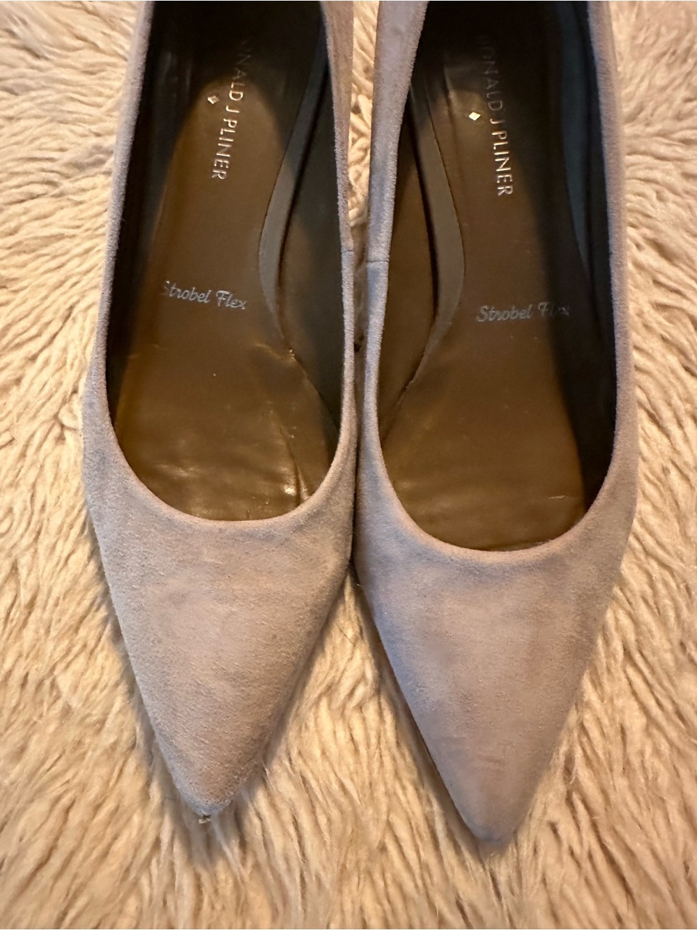 Donald J. Pliner Women's Pointed Toe Suede Flats in Light Tan